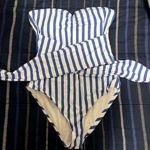 XL blue and white stripped swimsuit